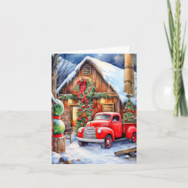 Classic Wintertime Farmhouse Merry Christmas Feiertagskarte