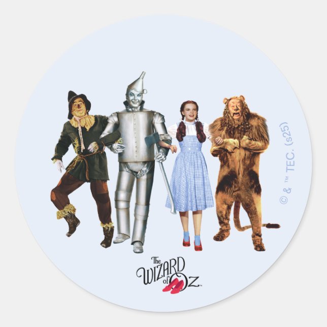 Classic Wizard of Oz Characters Runder Aufkleber (Vorderseite)