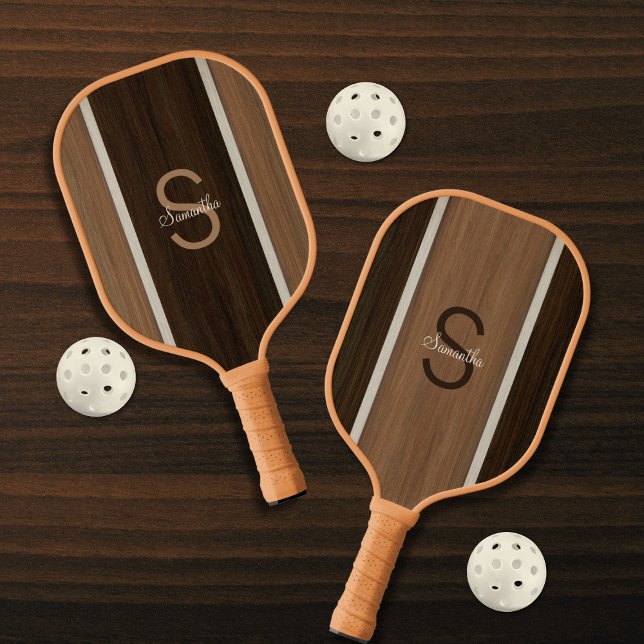 Classic Wood Hue Stripe Walnut Baywood Reverse Pickleball Schläger (Von Creator hochgeladen)