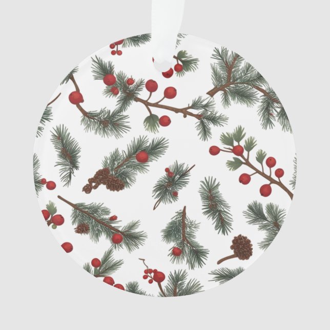 Classic Woodland Wreath Akronylic Ornament - Rusti (Vorderseite)