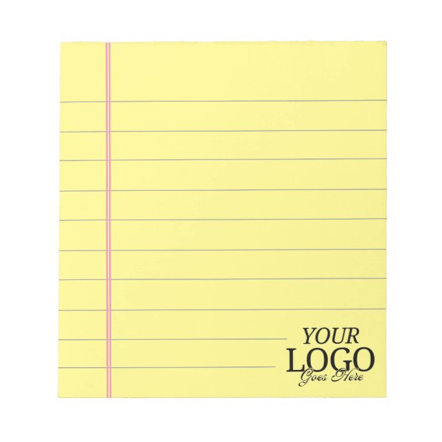 Classic Yellow Legal 5.5 x 6 mit Logo Notizblock (Vorderseite)