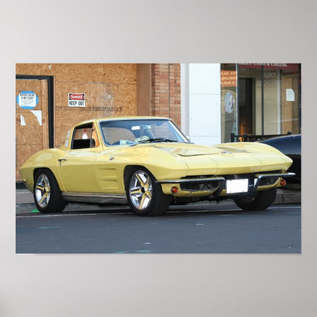 Classic Yellow Vette Poster (Vorne)