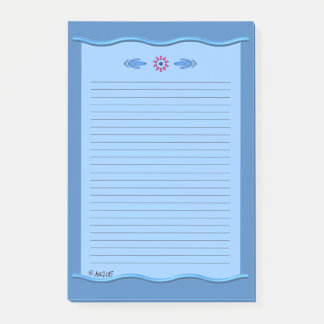 Classical Blue mit Wavy Borders - Lined AH2015 Post-it Klebezettel