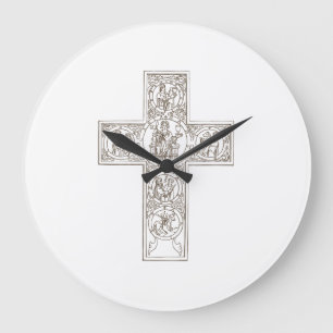 Classical Cross Art Große Wanduhr