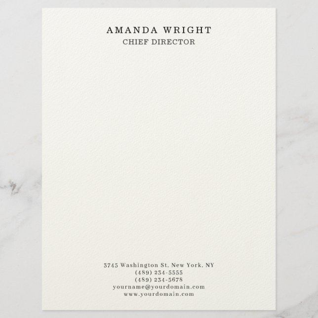 Classical Plain Attractive Stylish Business Briefbogen (Vorderseite)