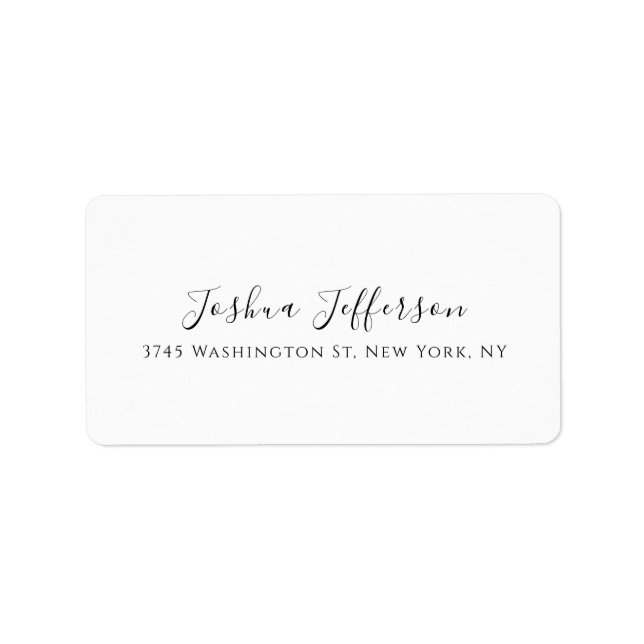 Classical Professional Creative Plain Black White Adressaufkleber (Vorne)