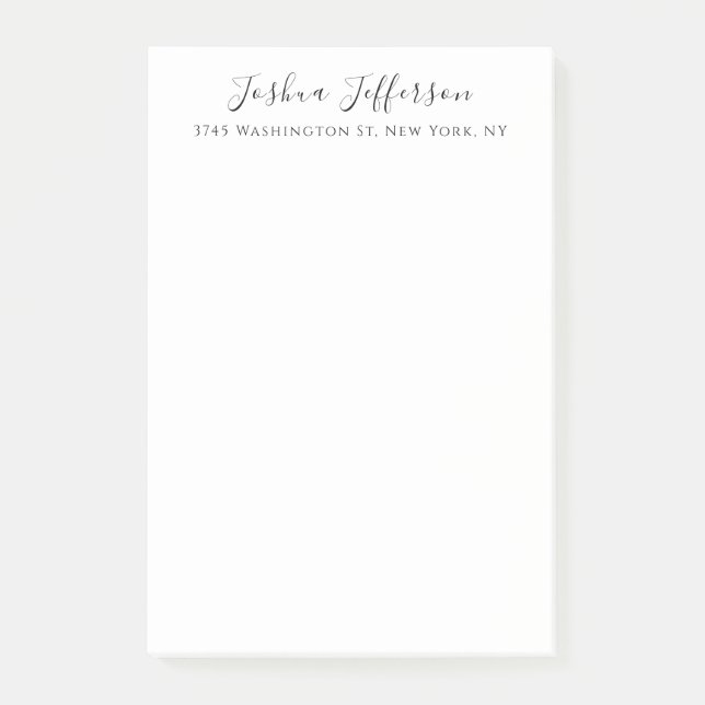 Classical Professional Creative Plain Black White Post-it Klebezettel (Vorderseite)