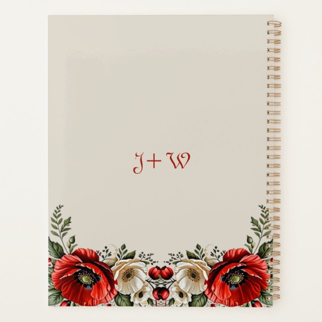 Classique Chic Burguandy Poppy Floral Ivory Mariag (Dos)