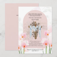 Classique Élégant BAPTISME Invitation rose Calla L