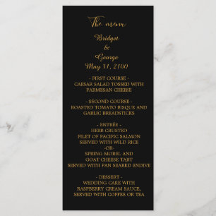 classique élégant menu et programme mariage