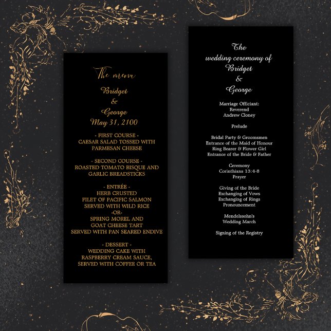 classique élégant menu et programme mariage (Créateur téléchargé)