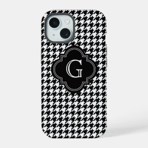 Classique Houndstooth Noir et Blanc avec Monogramm