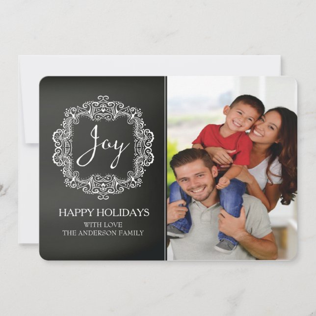 Classique Joie Noël Carte photo de vacances (Devant)