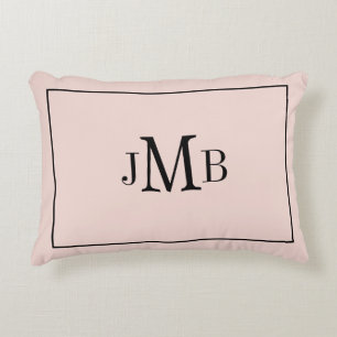 Classique, Monogramme rose pâle Accent Coussin