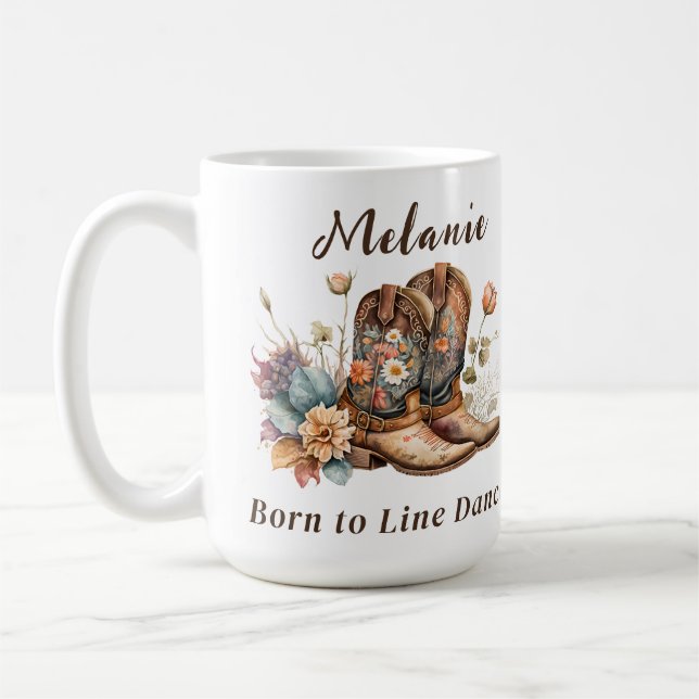 Classique personnalisable Born to Line Dance Mug (Gauche)
