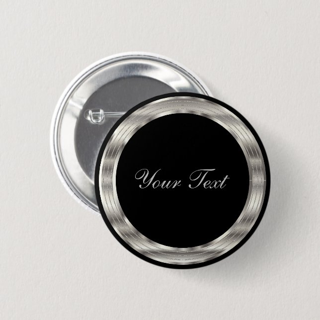 Classiy Silver and Black Template Button (Vorne & Hinten)