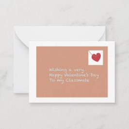 Classmate Happy Valentine's Day Whimsical Cool Mitteilungskarte