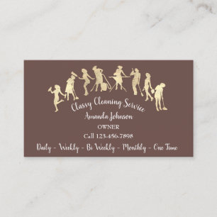Classreinigungsdienste Gold-Logo-Maid Brown Visitenkarte