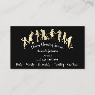 Classreinigungsdienste Gold-Logo-Maid Schwarz Visitenkarte