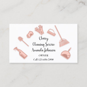 Classreinigungsdienste Gold-Logo-Maid White Rose Visitenkarte