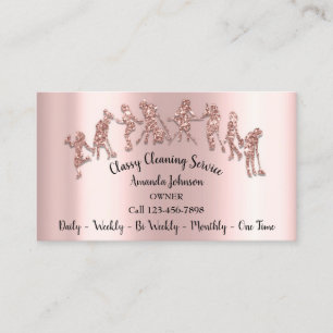 Classreinigungsdienste Logo Rose Glitzer Visitenkarte
