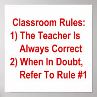 Classroom Rules (all red text)