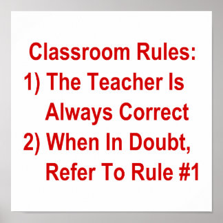Classroom Rules (all red text) Poster