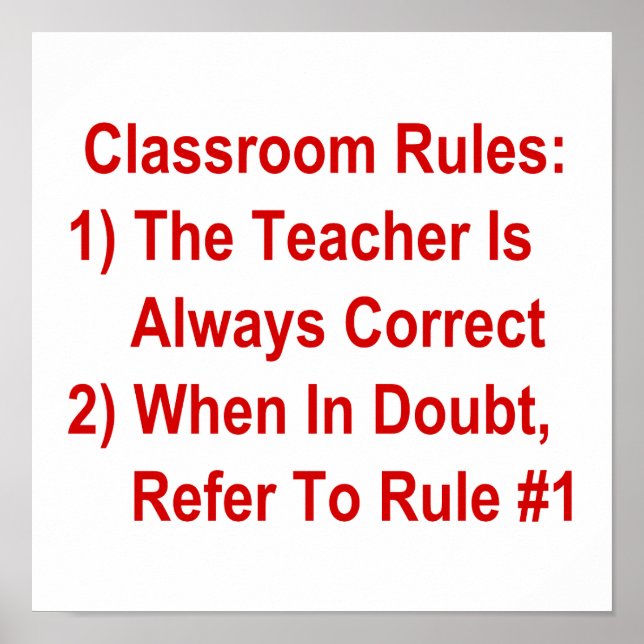Classroom Rules (all red text) Poster (Vorne)