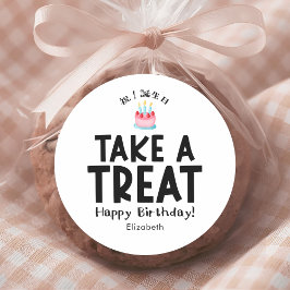 Classroom Treat Birthday Cake Simple Runder Aufkleber