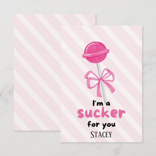 Classroom Valentine "I'm a Sucker for You" (Vorne/Hinten)