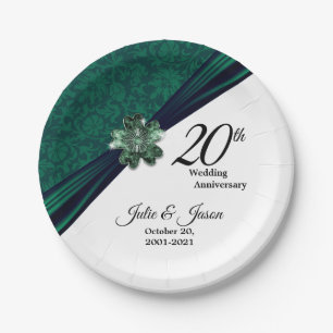 Classy 20. Emerald Wedding Anniversary Design Pappteller