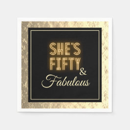 Classy 50 & Fabulous Gold Geburtstagsparty Serviette