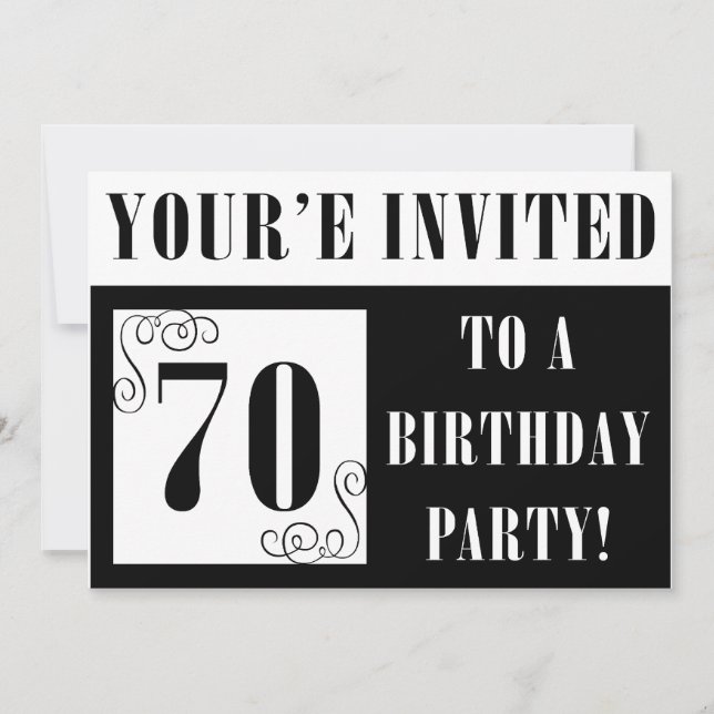Classy 70. Geburtstag Einladungen (Vorderseite)