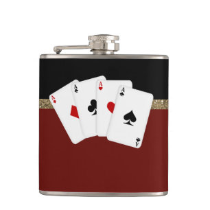 Classy Aces Poker Flachmann