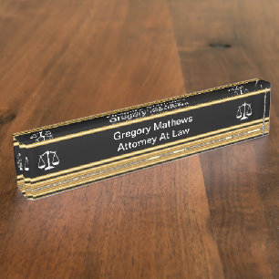 Classy Attorney Führungskraft Desk Name Teller Namensplakette