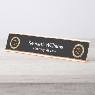 Classy Attorney Law Emblem Design Schreibtischnamensplakette