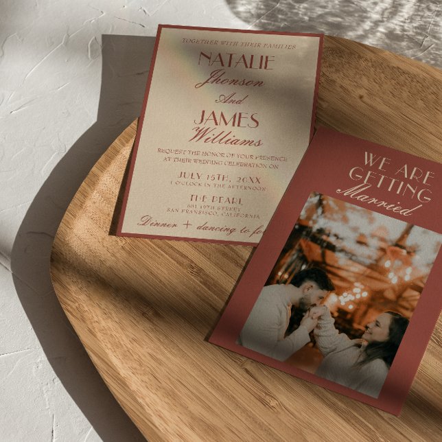 Classy Auburn Copper Old Money Luxury Wedding Einladung (Von Creator hochgeladen)