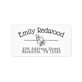 Classy B&W Floral Address Labels Adressaufkleber