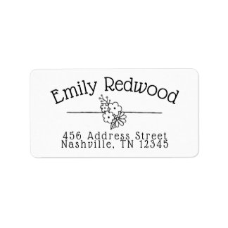 Classy B&W Floral Address Labels Adressaufkleber