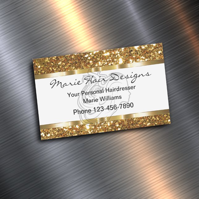 Classy Beauty Hairstylist Magnetische Visitenkarte (Von Creator hochgeladen)