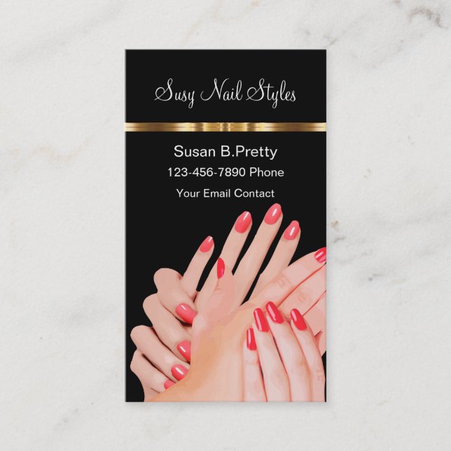 Classy Beauty Nails Manicure Business Cards Visitenkarte (Vorderseite)