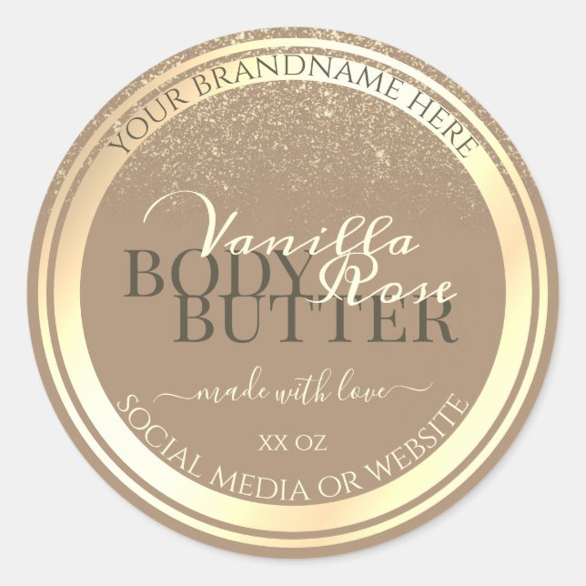 Classy Beige Produit Emballage Étiquette Gold Fram (Devant)