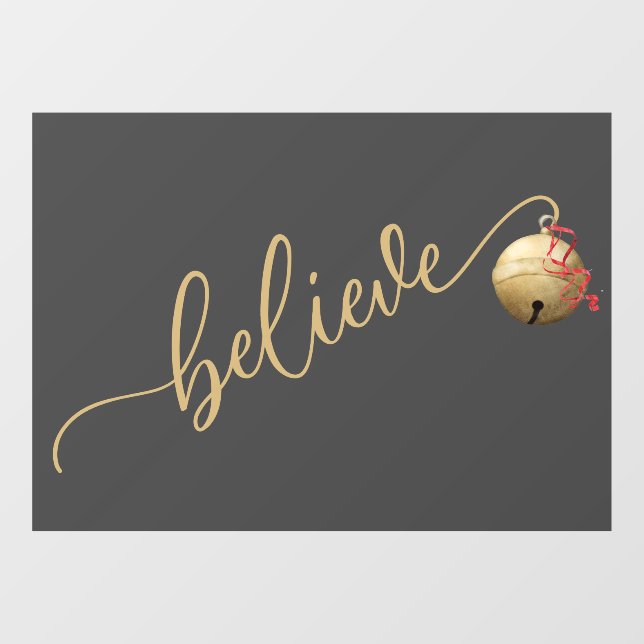 Classy BELIEVE Jingle Bell Weihnachten Fensteraufkleber (Blatt)