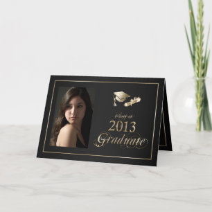 Classy Black and Gold 2013 Graduate Foto Einladung