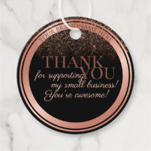 Classy Black and Rose Gold Packung Vielen Dank