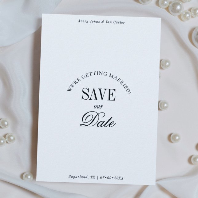 Classy Black and White Elegant Save the Date Card (Von Creator hochgeladen)