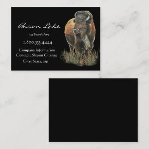 Classy Black Bison, Buffalo Business Card Visitenkarte