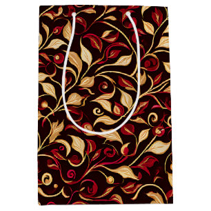 Classy Black, Burgund und Gold Weihnachtsweine Mittlere Geschenktüte