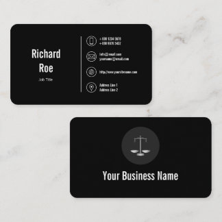 Classy Black Business Icons Logo Visitenkarte