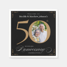 Classy Black Gold Calligraphy Nickerchen zum 50. J